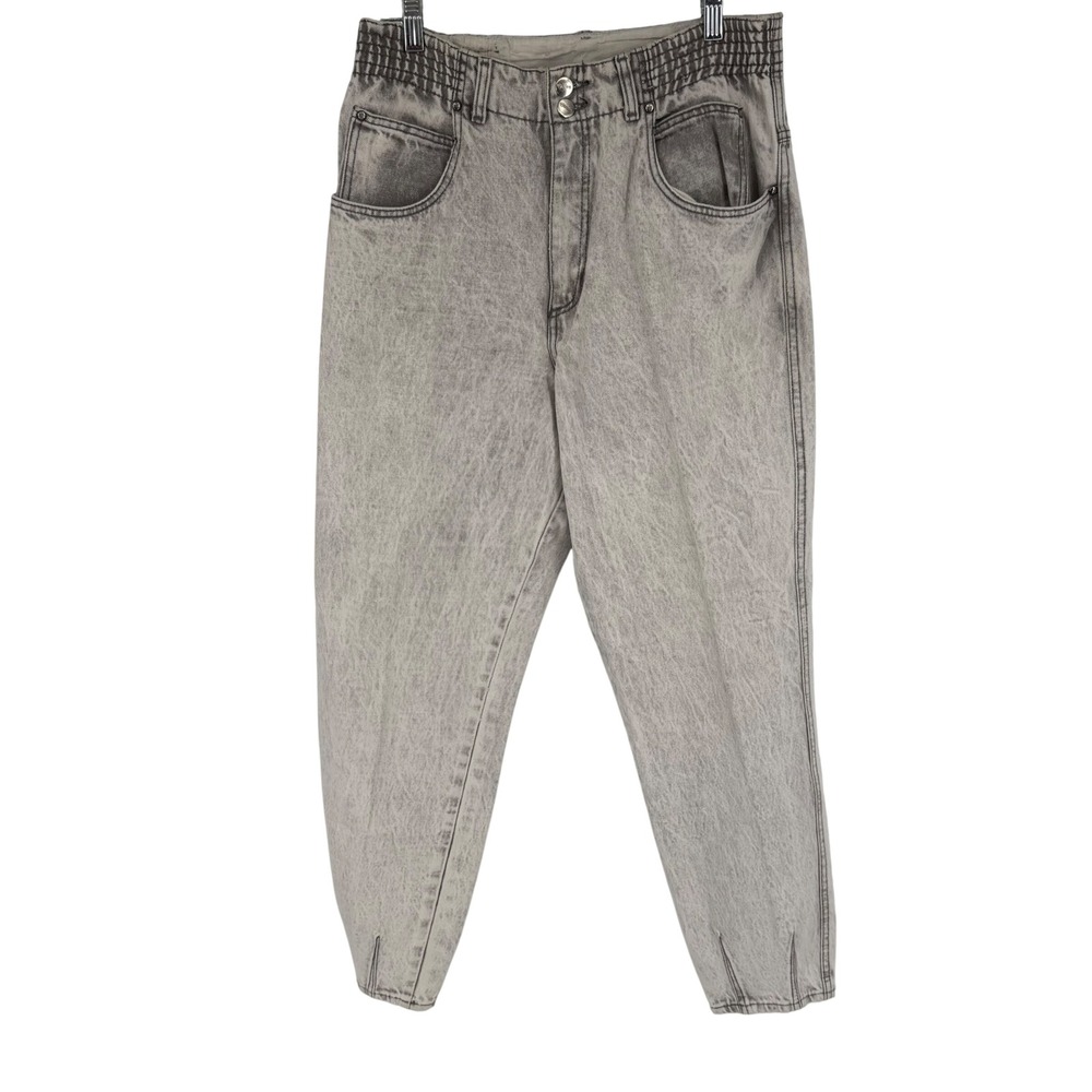 PS Gitano‎ Mom Jeans Women Size 12 Gray Vintage 80s High Rise Acid Wash